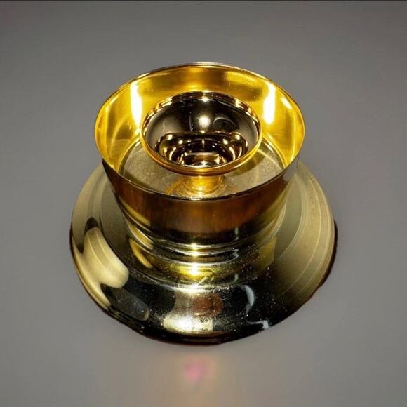 Vintage Brass Hurricane Candle Lamp + 2 Holiday Glass Shades Christmas Decor - Picture 7 of 10